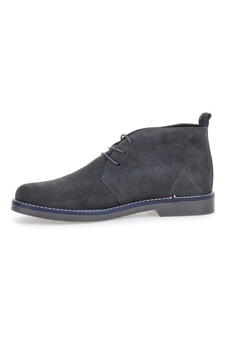 Stringate Grigie in Vera Pelle Scamosciata Max Dillan 2812
