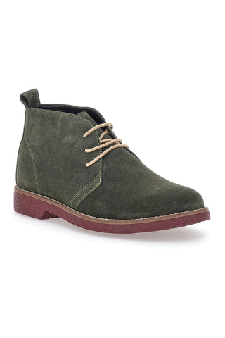 Grüne hohe Schnürschuhe aus Pittarello-Wildleder Klasse 322