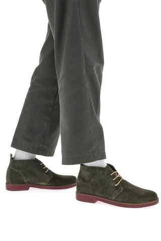 Grüne hohe Schnürschuhe aus Pittarello-Wildleder Klasse 322