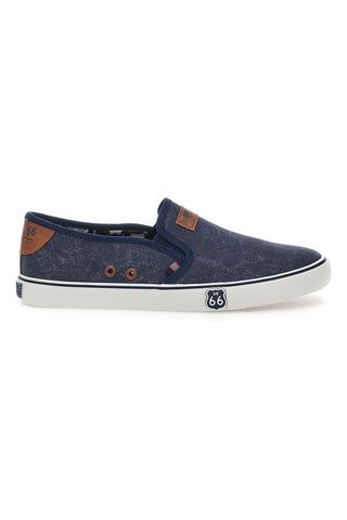Blaue Slipper mit Stoffobermaterial ROUTE 66 RO01805