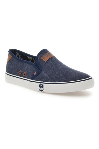 Mocassini Blu con Tomaia in Tessuto ROUTE 66 RO01805