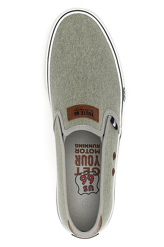 Mocassini Grigi con Tomaia in Tessuto ROUTE 66 RO01805