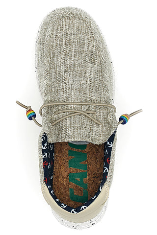 Beige Canvas-Loafer mit Gummizug CANGURO CA931