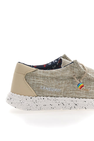 Beige Canvas-Loafer mit Gummizug CANGURO CA931