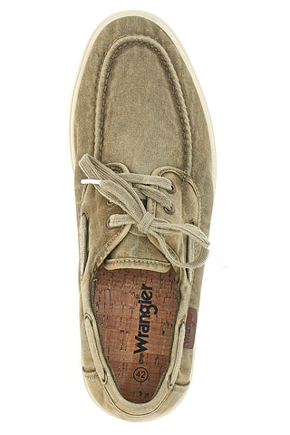 Beige Schnürschuhe mit Canvas-Obermaterial WRANGLER 20251033