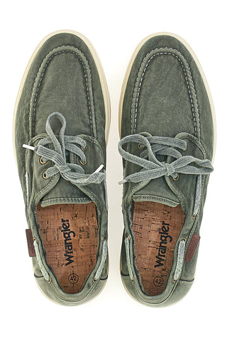 Grüne Schnürschuhe mit Canvas-Obermaterial WRANGLER 20251033