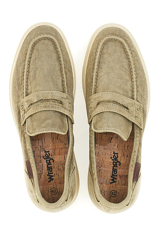 Beige Mokassins mit Obermaterial aus Canvas WRANGLER 20251034