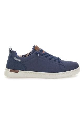 Marineblaue Schnürschuhe mit Obermaterial aus CARRERA-Stoff CAM11102C
