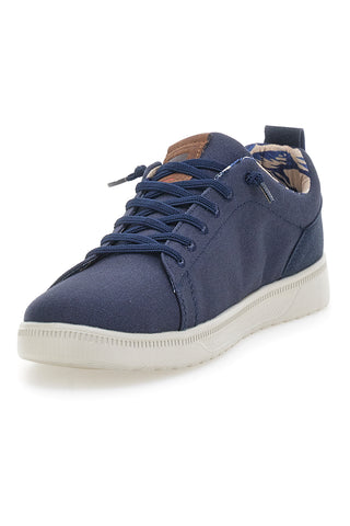 Marineblaue Schnürschuhe mit Obermaterial aus CARRERA-Stoff CAM11102C