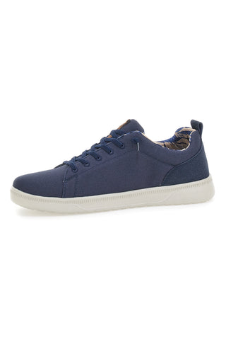 Marineblaue Schnürschuhe mit Obermaterial aus CARRERA-Stoff CAM11102C