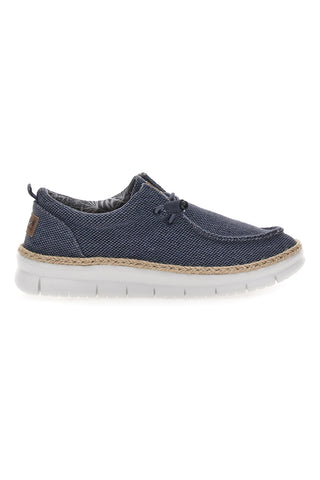 Blaue Bast-Loafer mit elastischen Schnürsenkeln MAX DILLAN WALLY BIG CVS