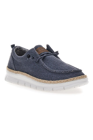 Blaue Bast-Loafer mit elastischen Schnürsenkeln MAX DILLAN WALLY BIG CVS
