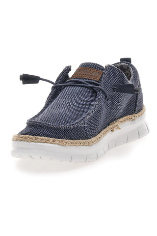Blaue Bast-Loafer mit elastischen Schnürsenkeln MAX DILLAN WALLY BIG CVS