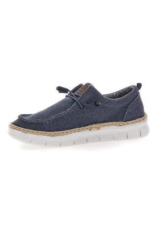 Blaue Bast-Loafer mit elastischen Schnürsenkeln MAX DILLAN WALLY BIG CVS