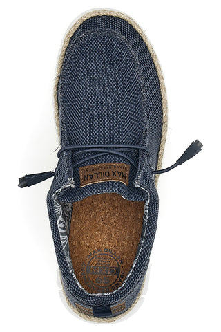 Blaue Bast-Loafer mit elastischen Schnürsenkeln MAX DILLAN WALLY BIG CVS