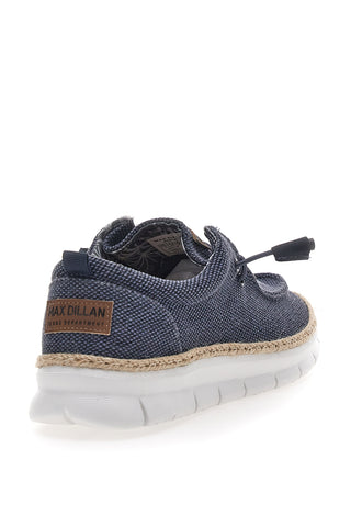 Blaue Bast-Loafer mit elastischen Schnürsenkeln MAX DILLAN WALLY BIG CVS