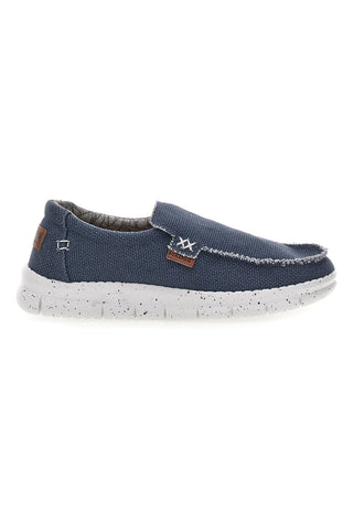 Blaue Mokassins mit weißer Sohle MAX DILLAN MXM419907