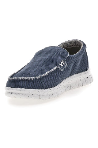 Blaue Mokassins mit weißer Sohle MAX DILLAN MXM419907