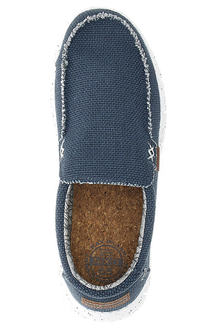 Blaue Mokassins mit weißer Sohle MAX DILLAN MXM419907