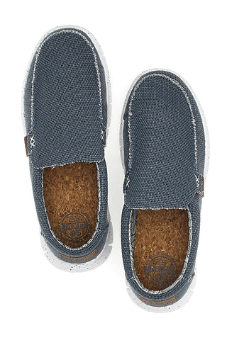 Blaue Mokassins mit weißer Sohle MAX DILLAN MXM419907