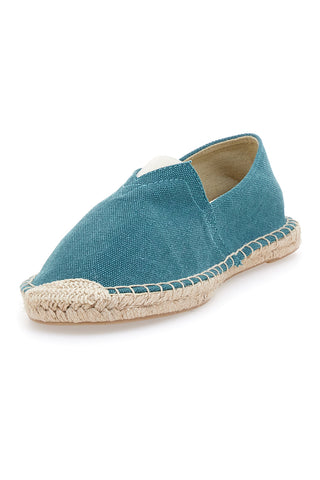 Espadrillas verde petrolio in tessuto con suola in corda PITTARELLO SUN SGMS2510