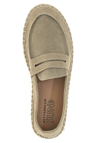 Beige Stoffmokassins mit Seilsohle PITTARELLO SUN SG24L313