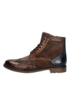 Anfibi marroni con dettagli brogue in vera pelle Bugatti 3159573G1014