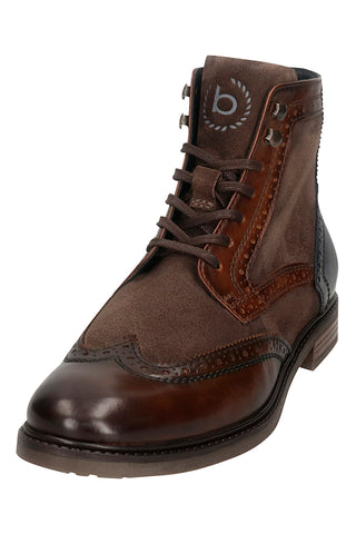 Anfibi marroni con dettagli brogue in vera pelle Bugatti 3159573G1014