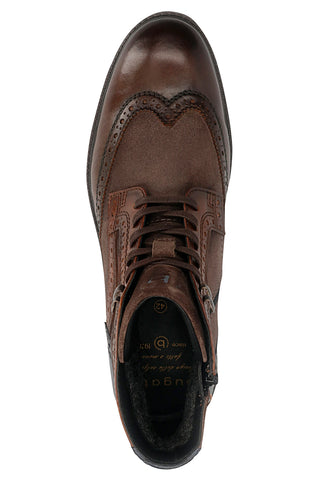 Anfibi marroni con dettagli brogue in vera pelle Bugatti 3159573G1014