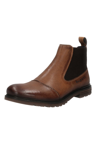 Bugatti 325A0U3J3500 Stiefeletten aus braunem Leder mit elastischen Einsätzen