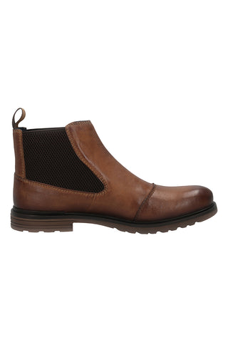 Bugatti 325A0U3J3500 Stiefeletten aus braunem Leder mit elastischen Einsätzen