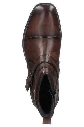 Bugatti 325A0U3K3500 braune Lederstiefeletten mit Schnalle und warmem Futter