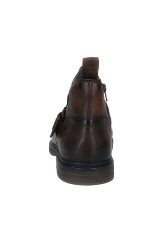 Bugatti 325A0U3K3500 braune Lederstiefeletten mit Schnalle und warmem Futter