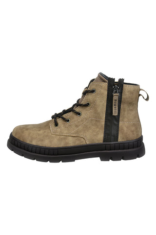 Bugatti 325AGA315500 Taupe Schnürstiefelette mit seitlichem Reißverschluss