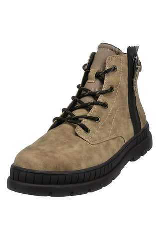 Bugatti 325AGA315500 Taupe Schnürstiefelette mit seitlichem Reißverschluss