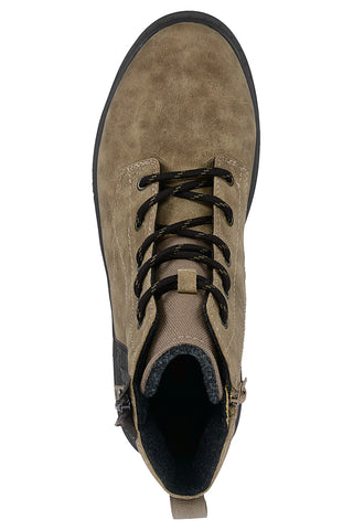 Bugatti 325AGA315500 Taupe Schnürstiefelette mit seitlichem Reißverschluss