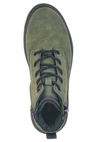 Bugatti 325AGA315500 grüne Schnürstiefeletten mit seitlichem Reißverschluss