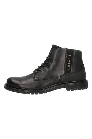Schwarze Stiefeletten aus echtem Leder mit Bugatti-Logo-Detail 325ATE321000