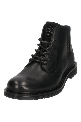 Schwarze Stiefeletten aus echtem Leder mit Bugatti-Logo-Detail 325ATE321000