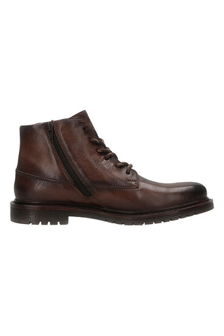Braune Stiefeletten aus echtem Leder mit seitlichem Bugatti-Logo 325ATE321000