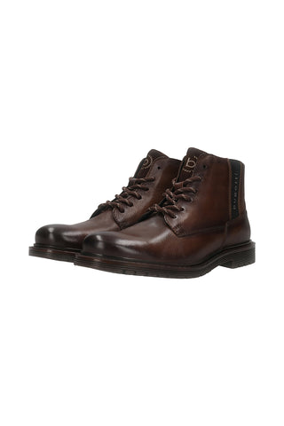 Braune Stiefeletten aus echtem Leder mit seitlichem Bugatti-Logo 325ATE321000