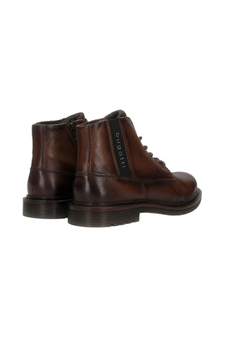 Braune Stiefeletten aus echtem Leder mit seitlichem Bugatti-Logo 325ATE321000