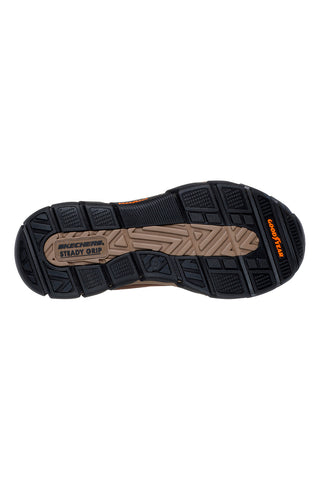 Stivaletti marrone cocoa in pelle con zip Skechers Respected Evanston