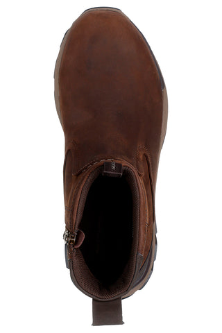 Stivaletti marrone cocoa in pelle con zip Skechers Respected Evanston