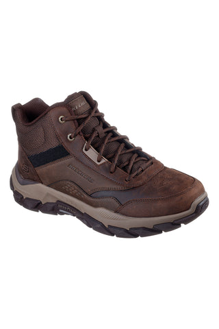 Skechers – Santoro Hopkins – Braune Slip-On-Stiefeletten aus Leder