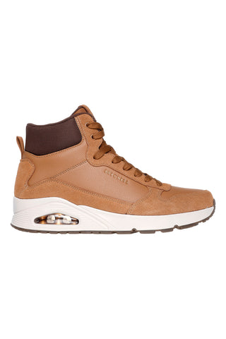 Sneakers mid-top color cuoio in suede e duraleather Skechers Uno Stacre Mid