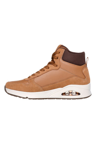 Sneakers mid-top color cuoio in suede e duraleather Skechers Uno Stacre Mid