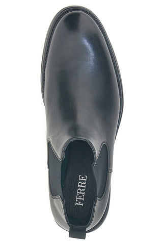 Ferré FU231C621 Schwarze Chelsea-Stiefel aus echtem Leder