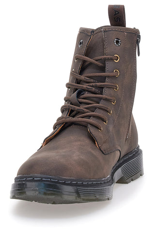 Braune Schnürstiefeletten mit seitlichem Reißverschluss Gas GAM521551