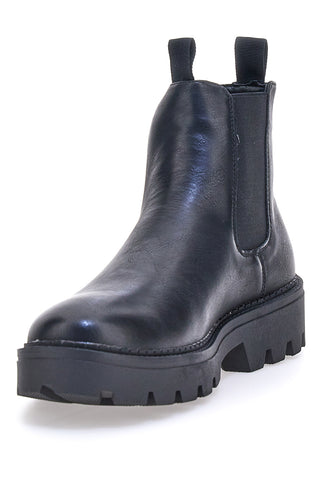 Johes Land 2308111 schwarze Beatles-Stiefel mit hoher Profilsohle